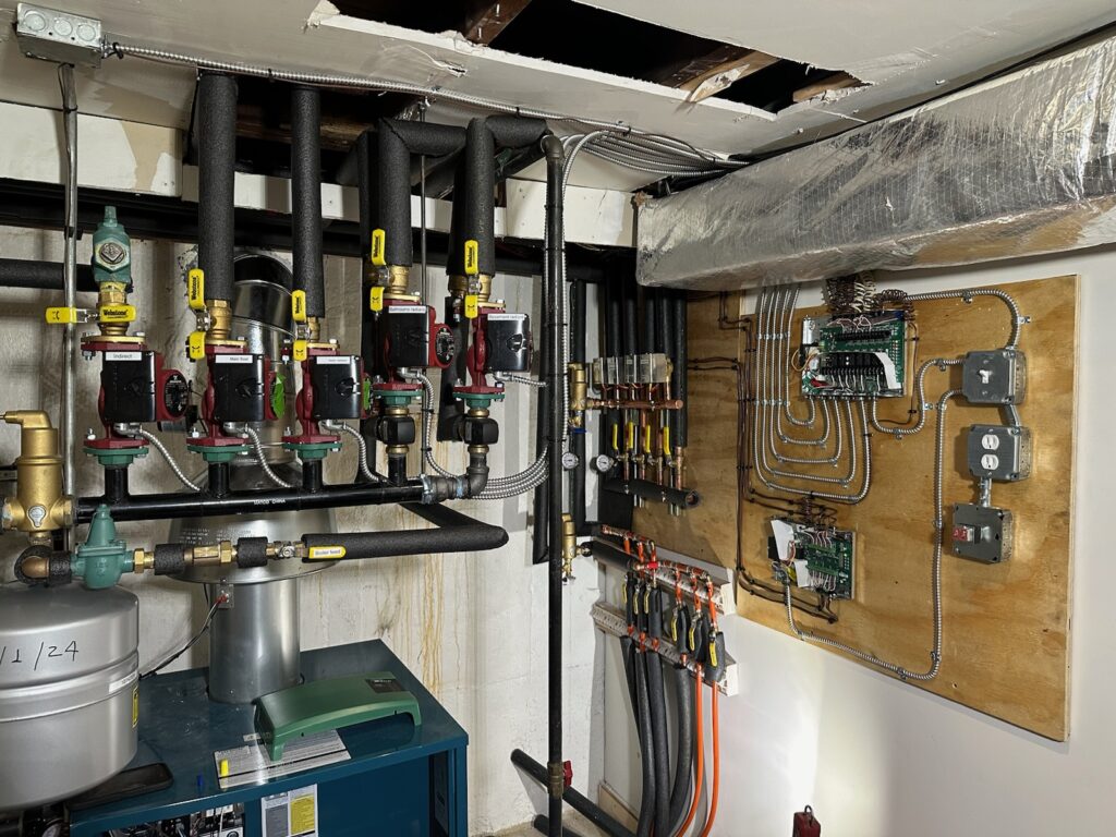 gas connections in a residential basement